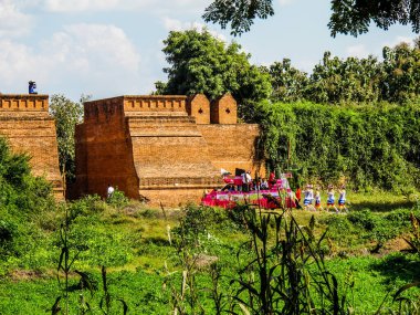 Kırsal yaşam ve yazın Myanmar manzarası