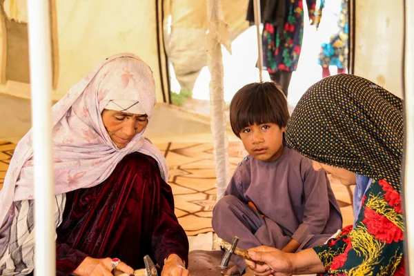 Vida Diaria Los Refugiados Badghis Afganistán Desierto — Foto de Stock