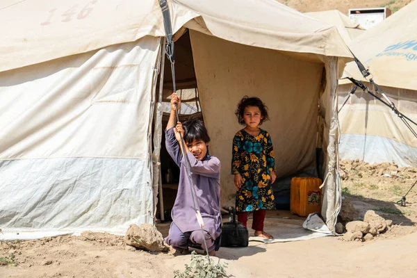 Vida Diária Aldeia Refugiados Badghis Afeganistão Deserto — Fotografia de Stock