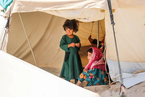 Vida Diaria Los Refugiados Badghis Afganistán Desierto —  Fotos de Stock