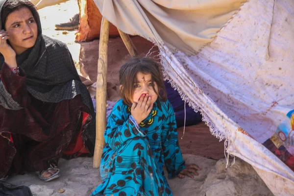 Vida Diaria Los Refugiados Badghis Afganistán Desierto — Foto de Stock