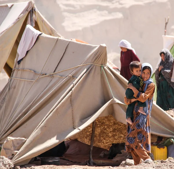 Bedir Günlük Mülteci Köyü Hayatı Afganistan Çölde — Stok fotoğraf