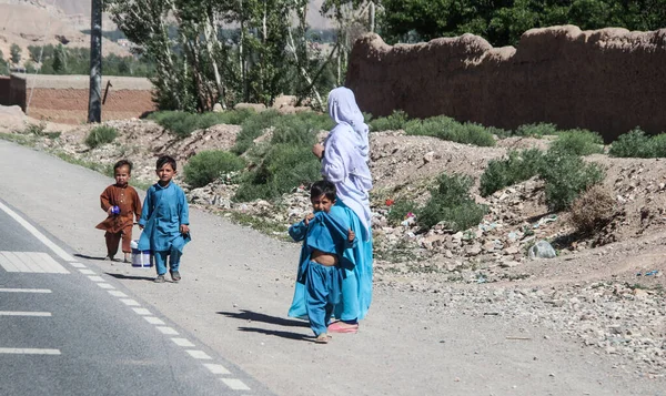 Afghanistan Village Kids Street Bamyan Central Highlands Country 2019 — Stock Photo, Image