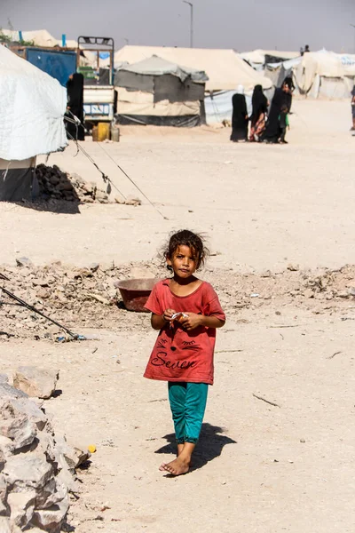 Dzieci Uchodźców Obozowych Hol Isis Północno Wschodniej Syrii Latem 2020 — Zdjęcie stockowe