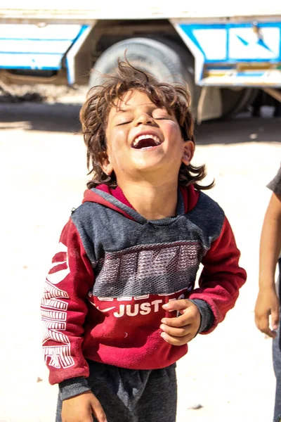 Děti Uprchlíků Tábora Hol Isis Severovýchodě Sýrie Létě Roku 2020 — Stock fotografie