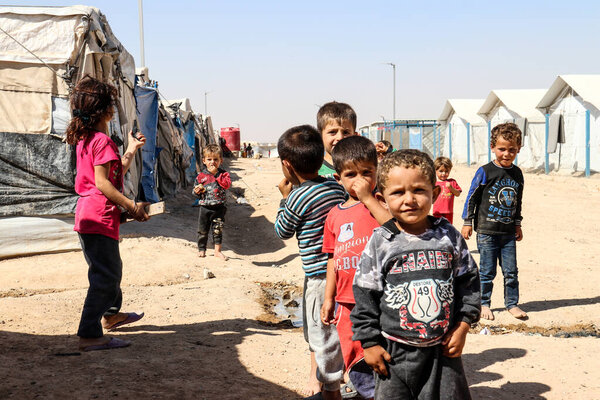 Al Hol ISIS camp refugee children in the North East of Syria in summer of 2020