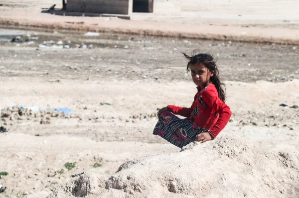 Děti Uprchlíků Tábora Hol Isis Severovýchodě Sýrie Létě Roku 2020 — Stock fotografie