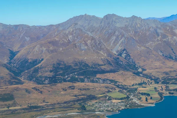 South Island Bergen Boerderijen Bossen Van Nieuw Zeeland Zomer Van — Stockfoto