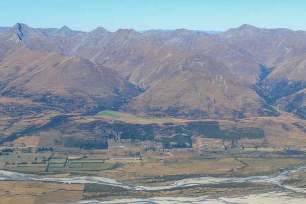 Βουνά Αγροκτήματα Και Δάση Της Νέας Ζηλανδίας Καλοκαίρι Του Μαρτίου — Φωτογραφία Αρχείου