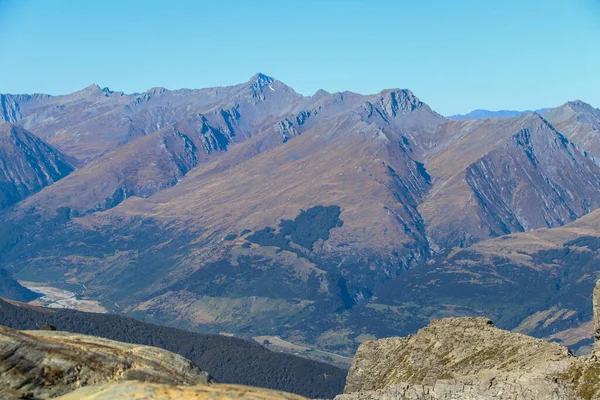 Montañas Granjas Bosques Nueva Zelanda Verano Marzo 2019 — Foto de Stock