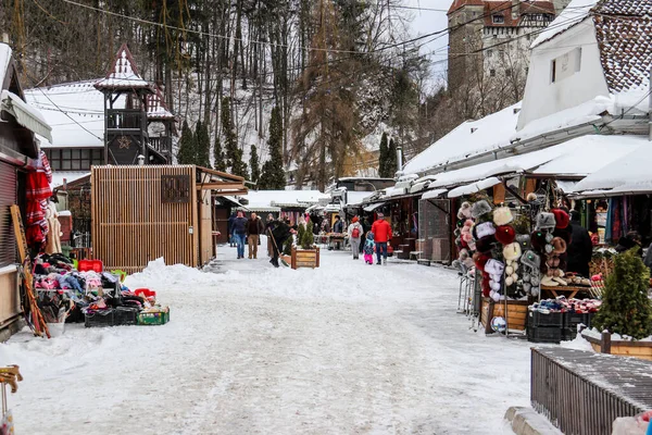 Villaggio Remoto Romania All Inizio Dell Inverno — Foto Stock