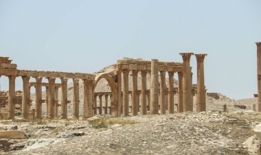 2020 'de Suriye çölündeki antik Palmerya kenti.
