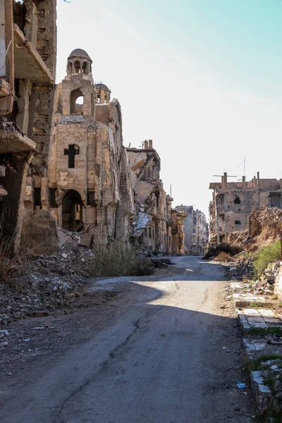 시리아 Dier Zlower 도시는 2020 Isis 파괴되었고 파괴되었다 — 스톡 사진