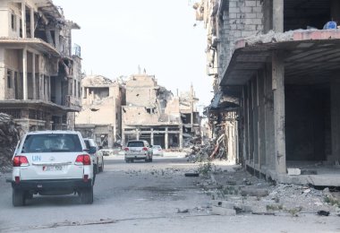 2020 'de Suriye çölündeki antik Palmerya kenti.
