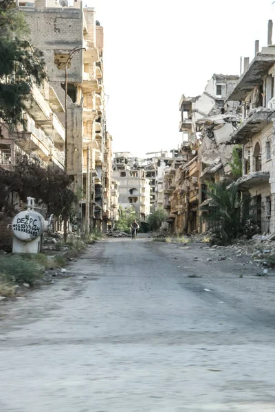 시리아 Dier Zlower 도시는 2020 Isis 파괴되었고 파괴되었다 — 스톡 사진