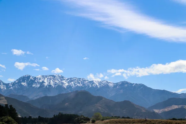 Montanhas Nova Zelândia Cervos Selvagens Baleias Costa Ilha Sul Kaikoura — Fotografia de Stock