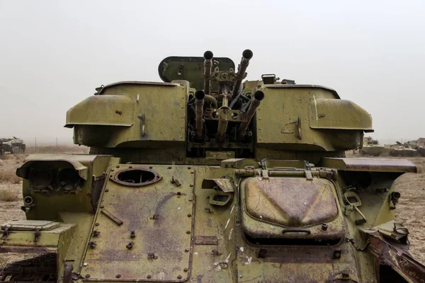 Παλιά Τεθωρακισμένα Οχήματα Στρατιωτική Συνοδεία Όπλα Και Τανκς Στο Gardez — Φωτογραφία Αρχείου