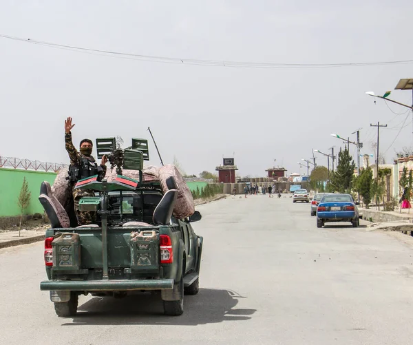 Old Armoured Vehicles Military Escorts Guns Tanks Gardez Afghanistan — Stock Photo, Image