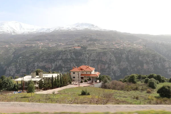 Λίβανος Χειμώνα Του 2020 Στα Βουνά — Φωτογραφία Αρχείου