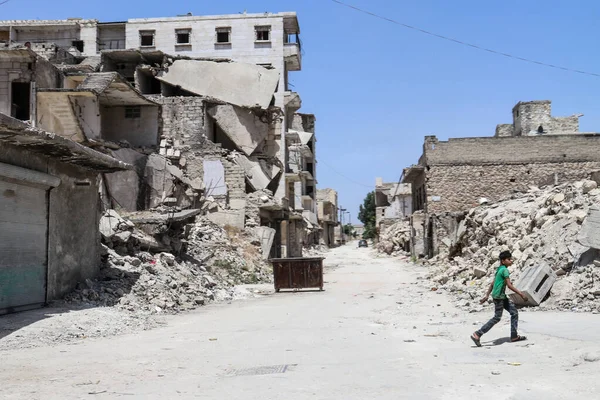 시리아 북부에 알레포 Isil 최악의 전투가 벌어졌던 — 스톡 사진