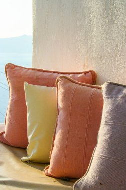 Santorini uzun ve sıcak yazda Yunanistan 'da 
