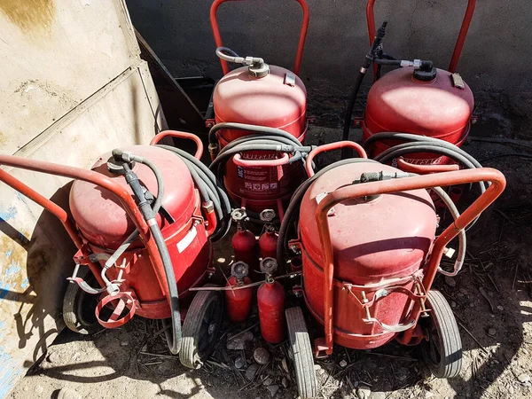 Used Worn Out Co2 Fire Extinguishers Afghanistan 2017 — Stock Photo, Image