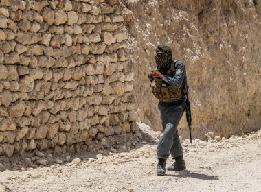 Afganistan 'daki Wakan Vadisi, Çin, Pakistan ve Tacikistan sınırının yanında.