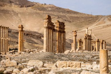 2020 'de Suriye çölündeki antik Palmerya kenti.