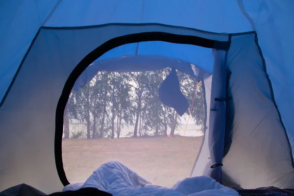 Вид Изнутри Палатки — стоковое фото