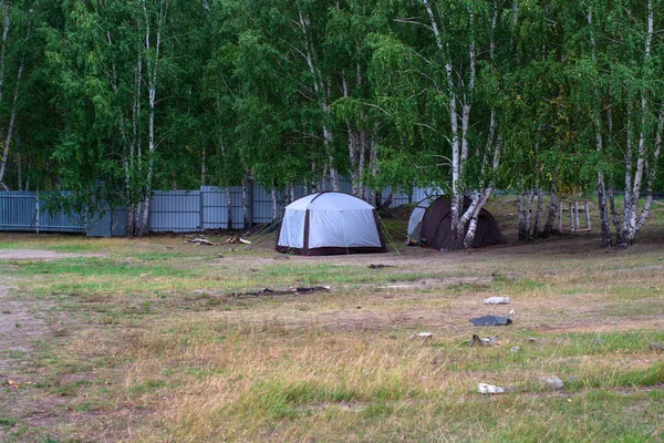 tent city in the forest.recreation and tourism