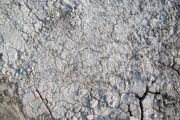 La consistenza dell'argilla refrattaria con grandi fessurazioni.siccità e problemi ambientali — Foto Stock