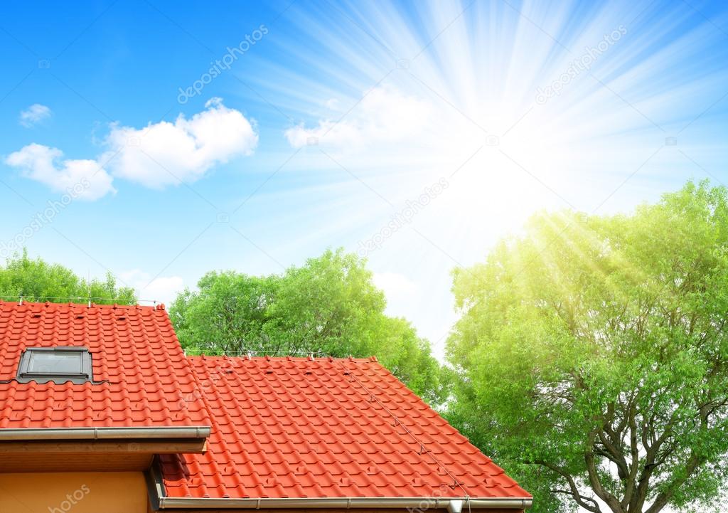 Roof house with tiled roof.