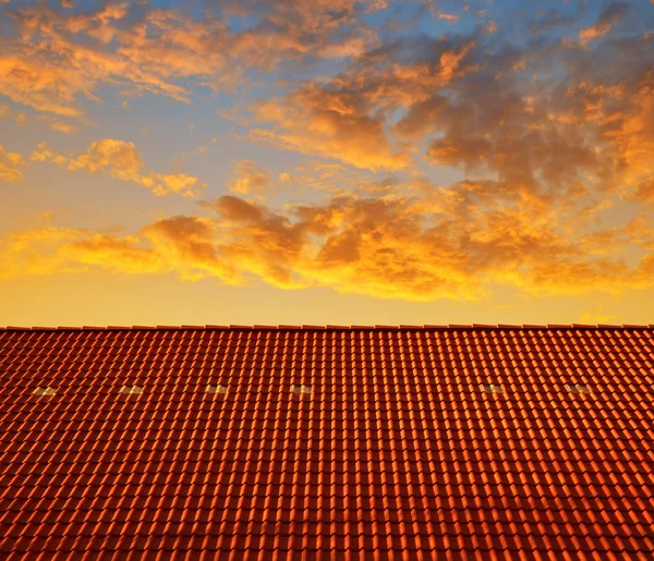 Roof house with tiled roof