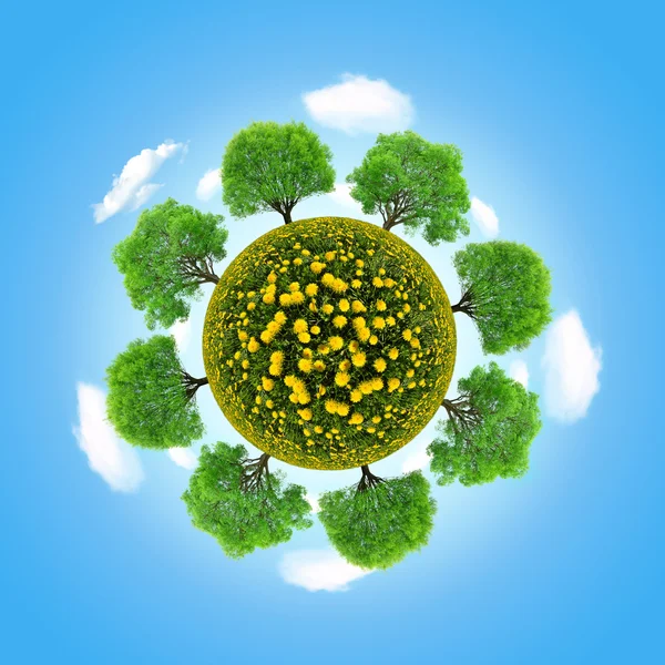 Eco planet with trees — Stock Photo, Image