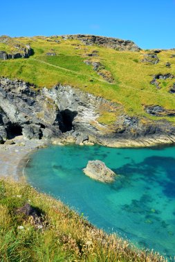 Merlin's Cave - Tintagel defne Kuzey Cornwall