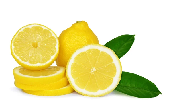 Limones con hojas verdes — Foto de Stock