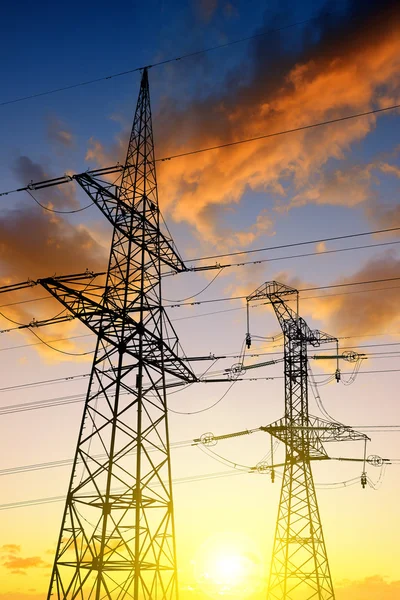 High voltage towers — Stock Photo, Image