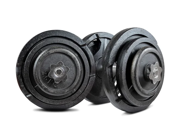 Siyah dumbbells izole — Stok fotoğraf