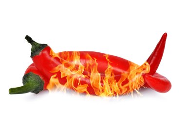 Burning red hot chili peppers clipart