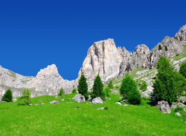 Valle del Vajolet Dolomites, İtalyanca Alps içinde 