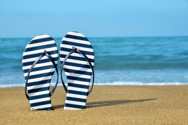 beyaz kum okyanus plaj. 