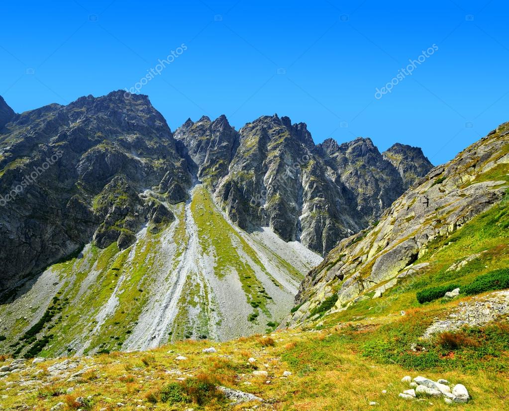 Mountain Satan. Mengusovska Valley in Vysoke Tatry Stock Photo by