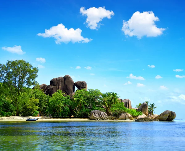 Anse Union Playa Digue Island Océano Índico Seychelles —  Fotos de Stock