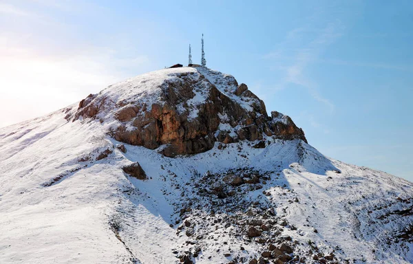 イタリアのドロミテ 南チロル イタリアでのコル ロデッラ 2484M のサミット 冬の山並み — ストック写真