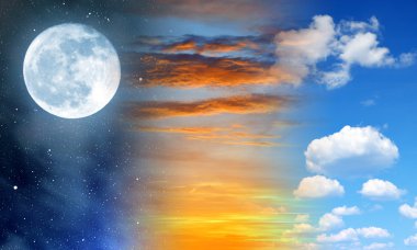 gece, gün batımı ve gün
