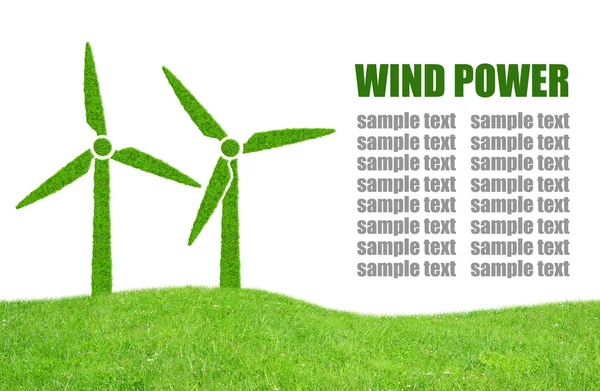 Symbol zelené větrné turbíny — Stock fotografie