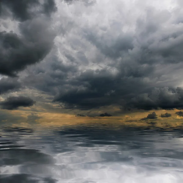 Storm clouds over sea