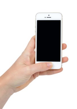 Kadın el tutan Apple iphone 5'ler akıllı telefon