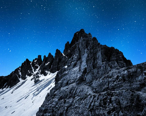 Mount Paternkofel w nocy — Zdjęcie stockowe