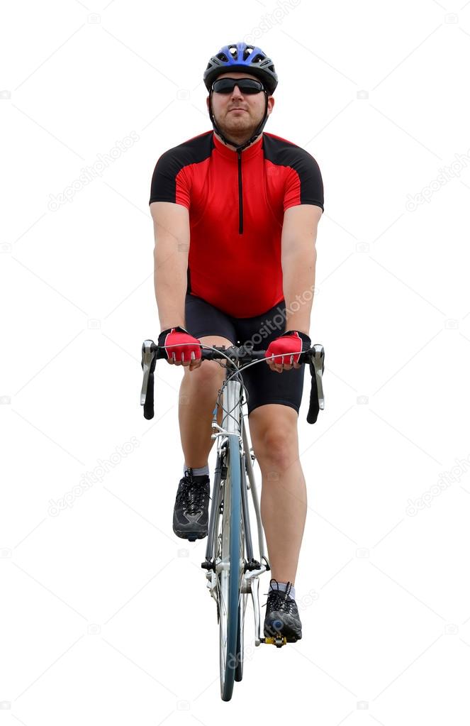 Cyclist riding on a road bike